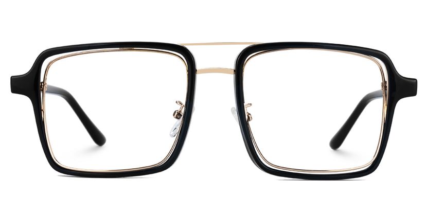 Nellie Black-Gold Aviator Glasses