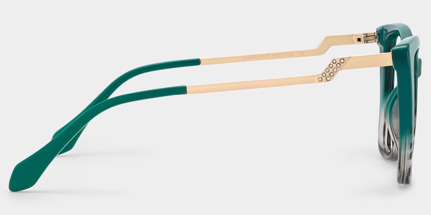 Awilda Cateye Green Eyeglasses with Two-Tone Frames3