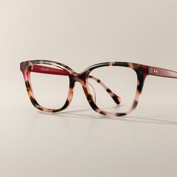 Lena Pink Tortoise Square Glasses0