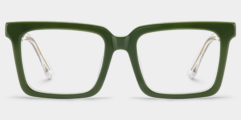 Hattie Green Rectangle Glasses