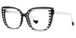 Fenn Black White Cat eye Glasses3