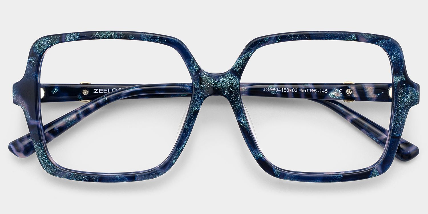 Buy Blue Tortoise Elena Square Eyeglasses | ZEELOOL2