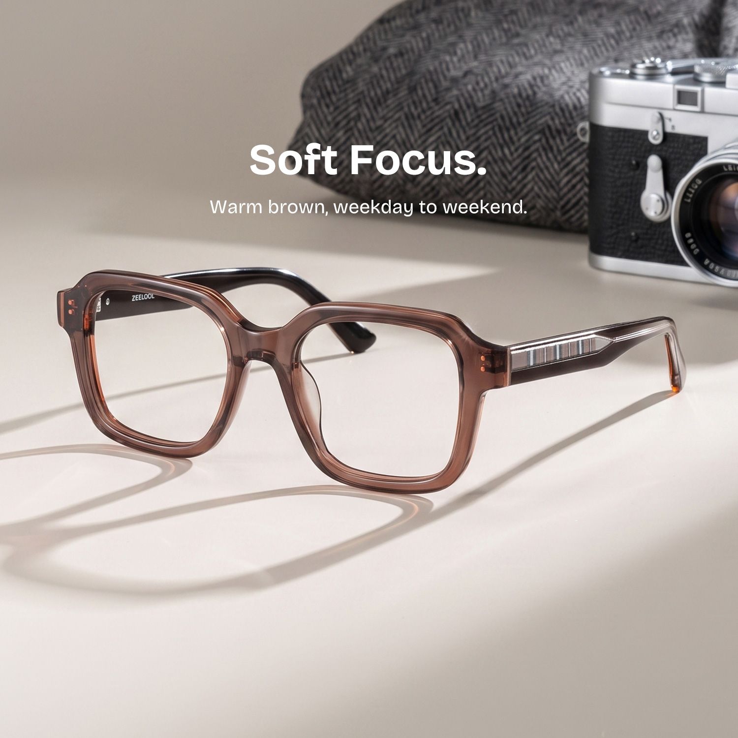 Brown Parker Square Frame Glasses for Women | ZEELOOL0