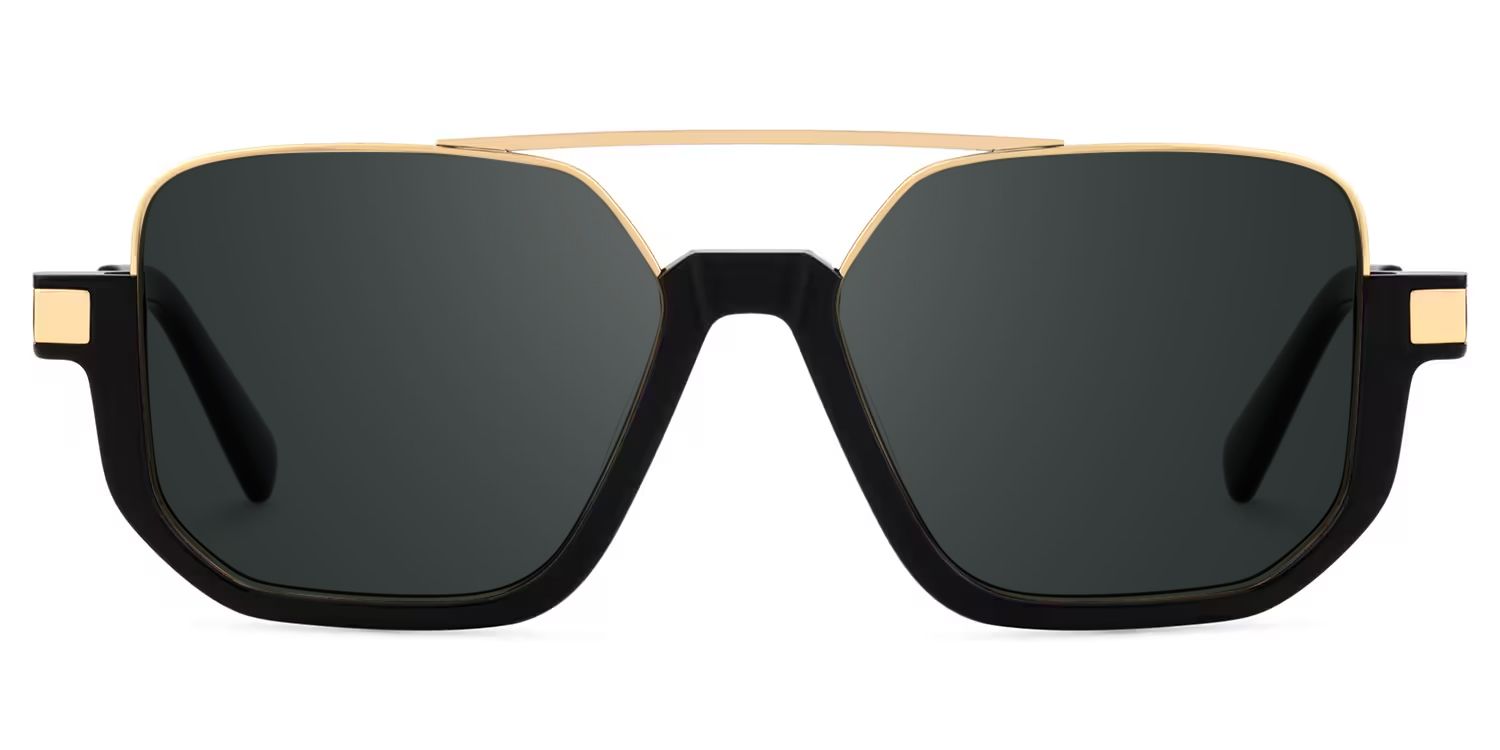Oromiya Aviator Black Gold Frame Sunglasses Online Sale | ZEELOOL0