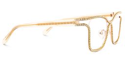 Shine Gold White Square Glasses4