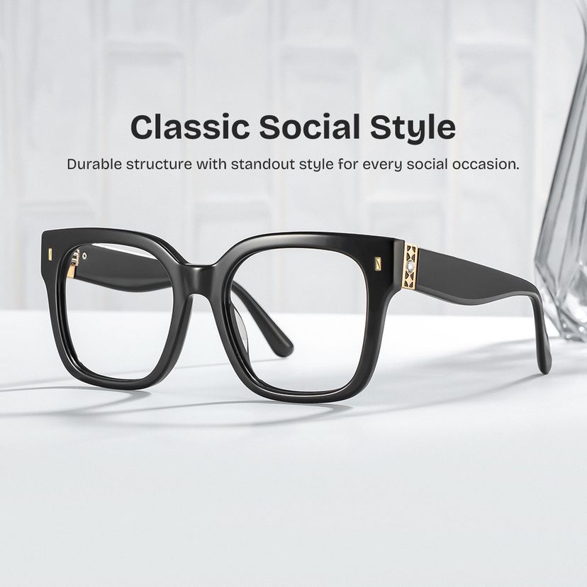 Scicluna Black Square Glasses