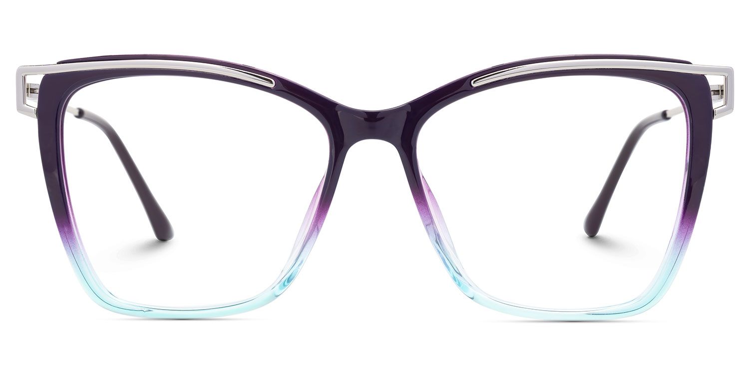 Square Krystle Purple-Blue Eyeglass Frame | ZEELOOL1