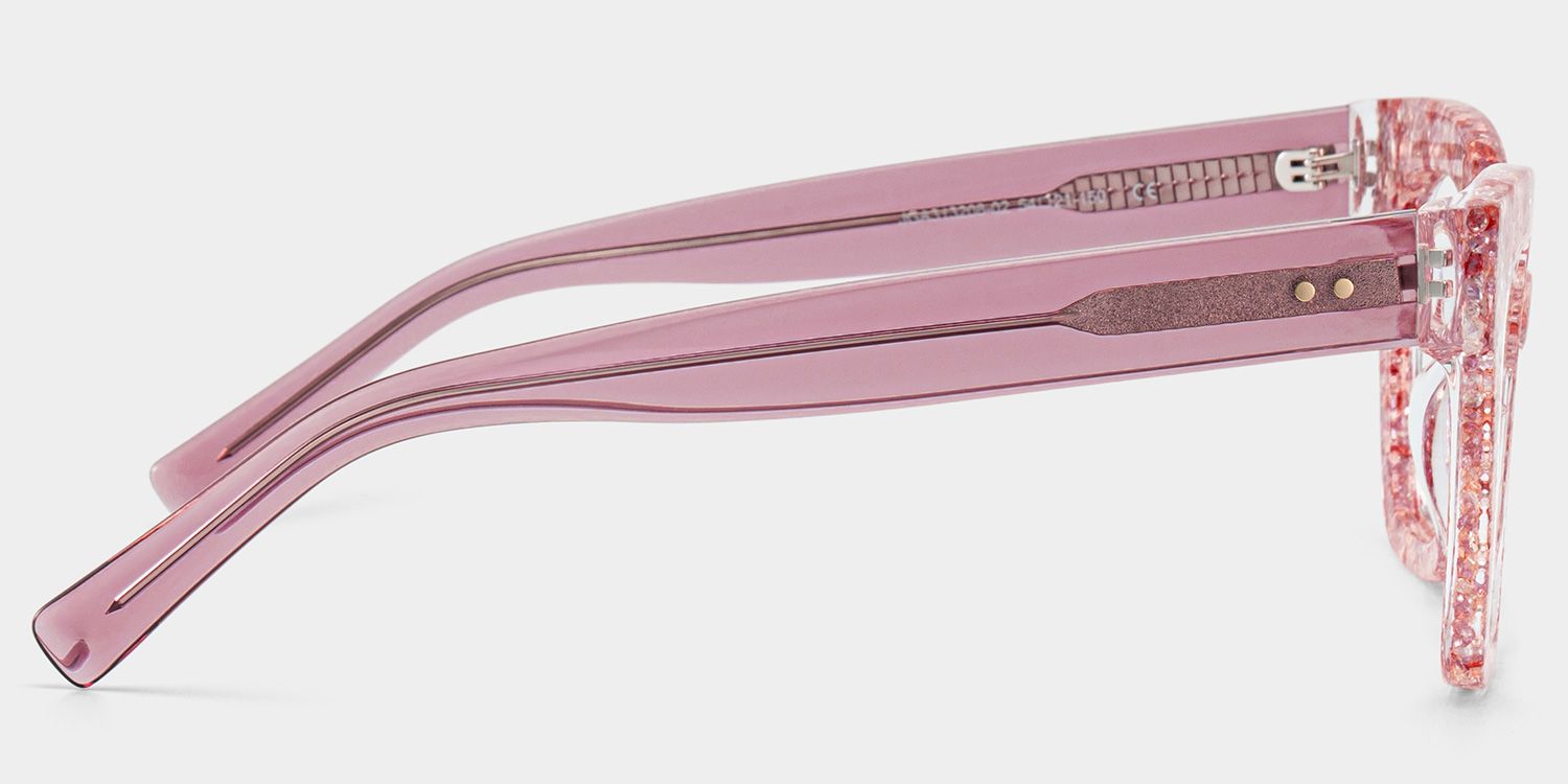Renata Square Pink Glitter Glasses Frames for Women | ZEELOOL6