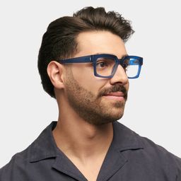 Amadeo Blue Rectangle Glasses1