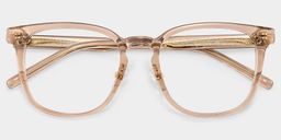 Hailey Beige Square Glasses2