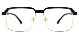 Cherron Black-Gold Browline Glasses0