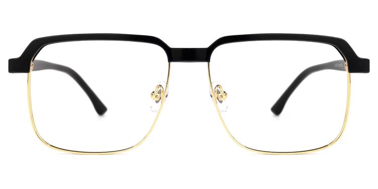 Cherron Black-Gold Browline Glasses