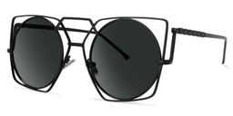 Evette Black Geometric Sunglasses1