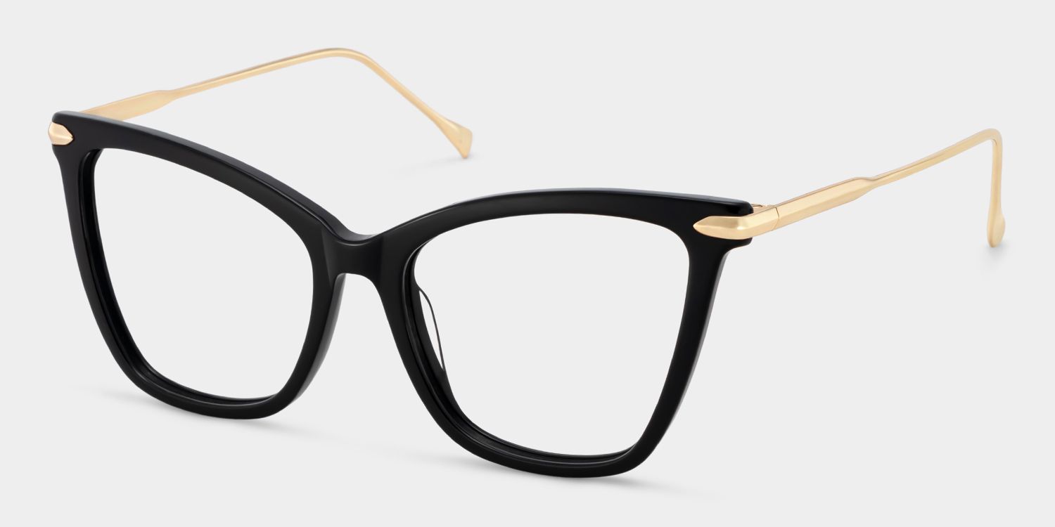 Hilary Butterfly Black Eyeglasses with Oversized Frames | ZEELOOL3