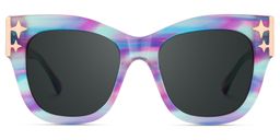 Minfia Blue Purple Square Sunglasses1