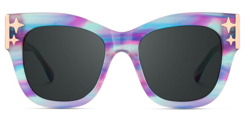 Minfia Blue Purple Square Sunglasses