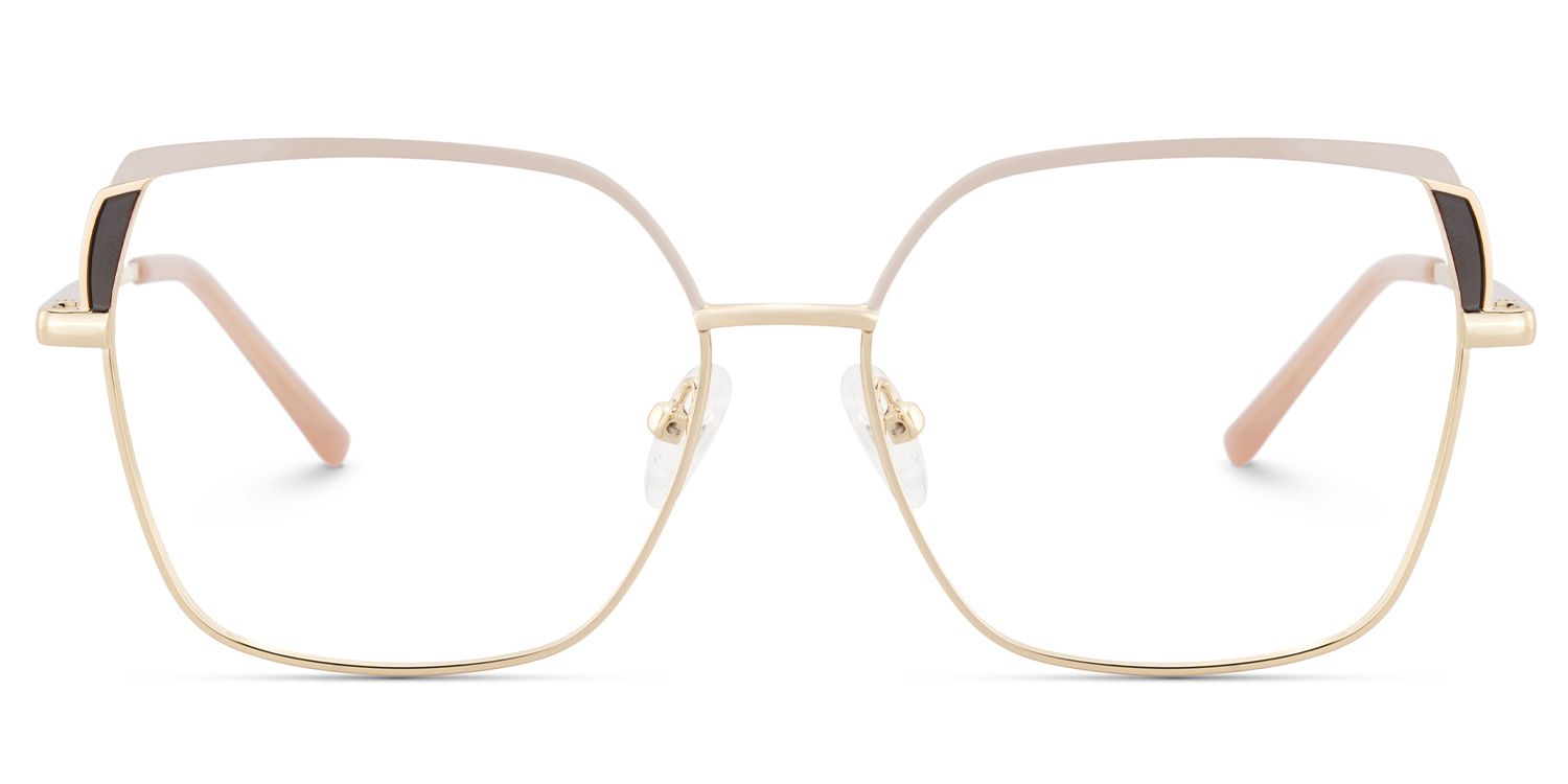 Shayla Metal Square Pink Brown Frame Glasses | Zeelool1