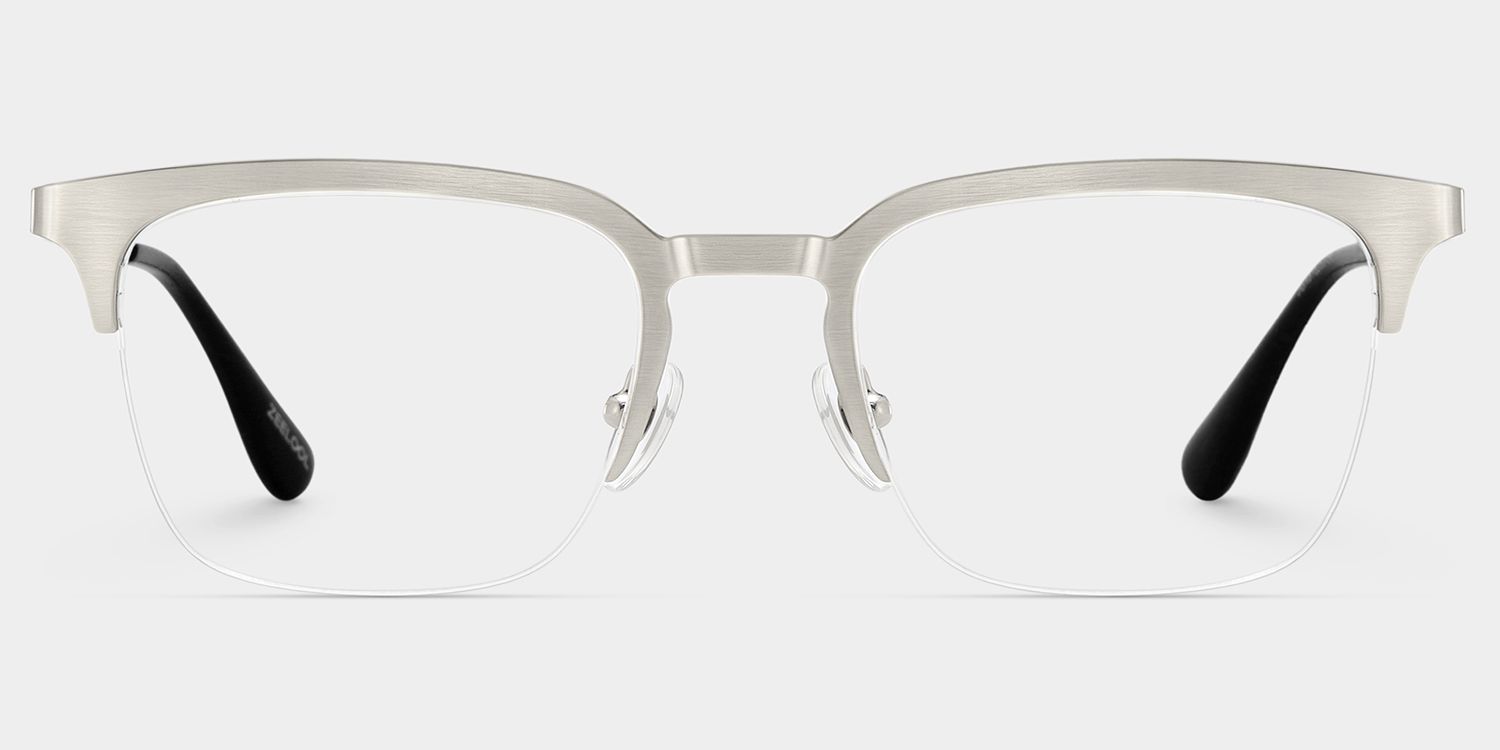 Peyton Browline Glasses Frames in Silver Color | ZEELOOL1