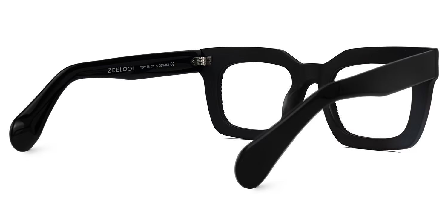 Keisa Square Black Frame Glasses | ZEELOOL3