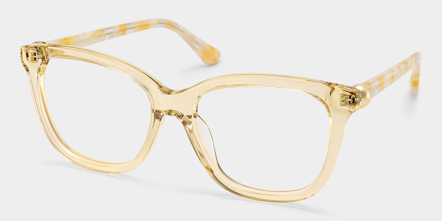 Affordable Clear Yellow Isabella Square Glasses Frames | ZEELOOL3