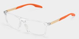 Active Clear Orange Rectangle Glasses3