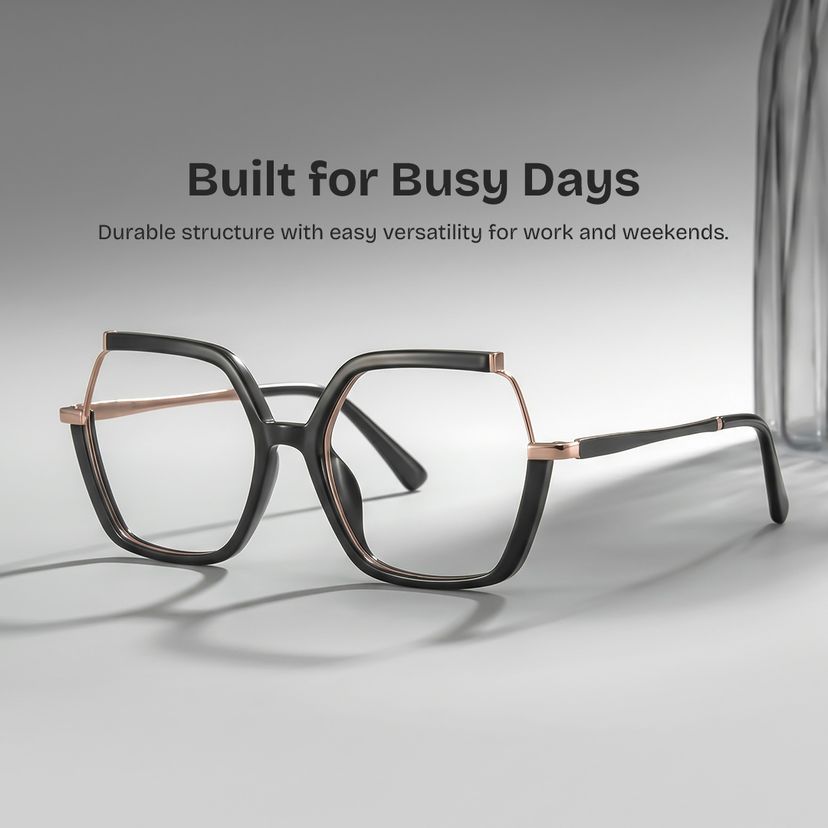 Alexia Black Square Glasses