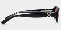 Catherine Black Oval Sunglasses3