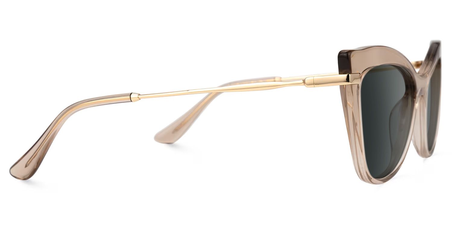 Indira Cat Eye Style Beige Frame Sunglasses | ZEELOOL2