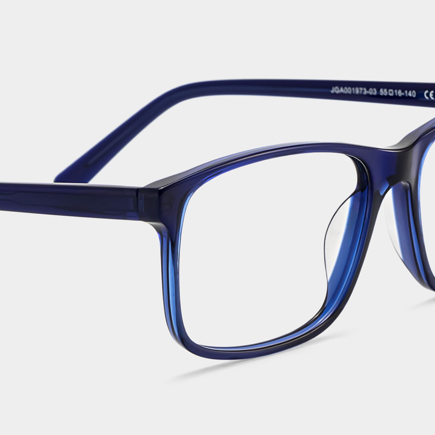 Connie Blue Rectangle Acetate Frame Glasses for Men | ZEELOOL5