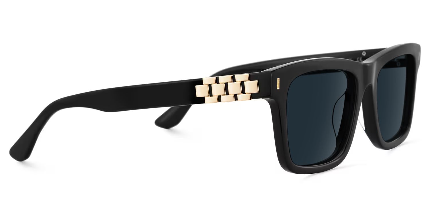 Sammi Rectangle Black Prescription Sunglasses | ZEELOOL3