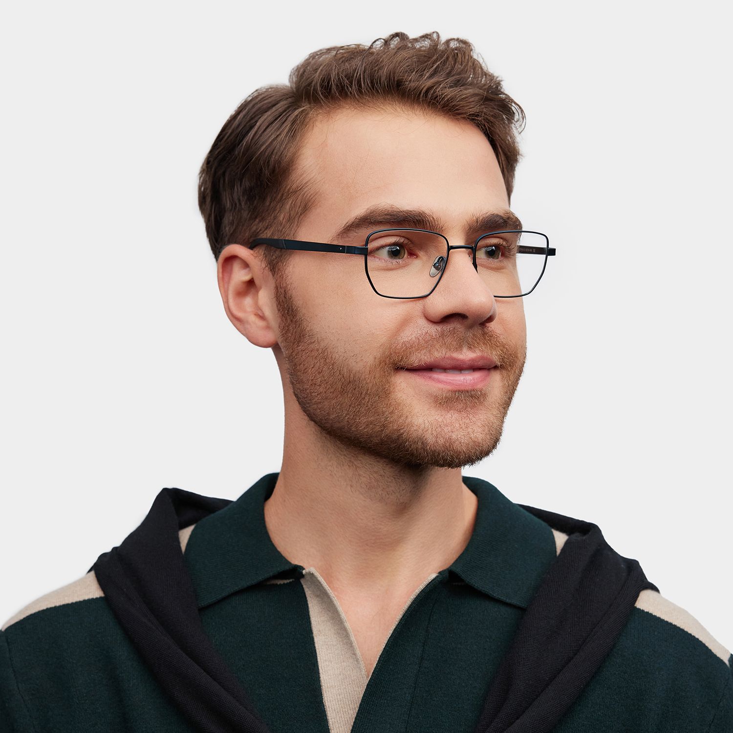 Jameson Blue Frame Prescription Glasses with Geometric Shape | ZEELOOL1