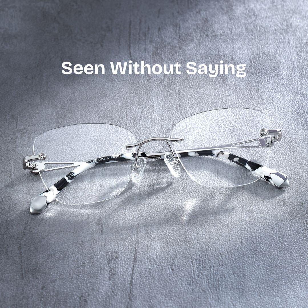 Rectangle Silver Eyeglasses- Seth Metal Frame Glasses1