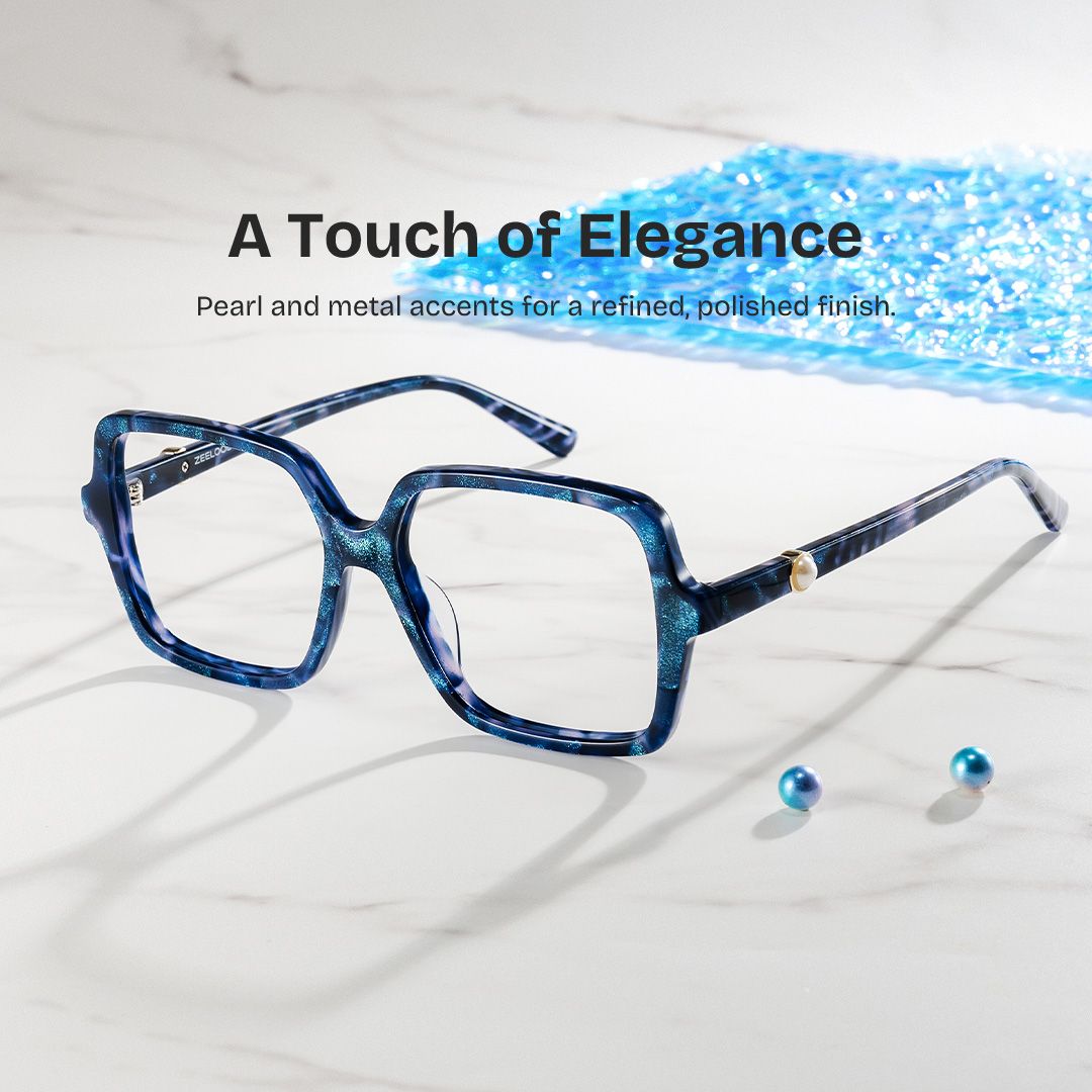 Buy Blue Tortoise Elena Square Eyeglasses | ZEELOOL0