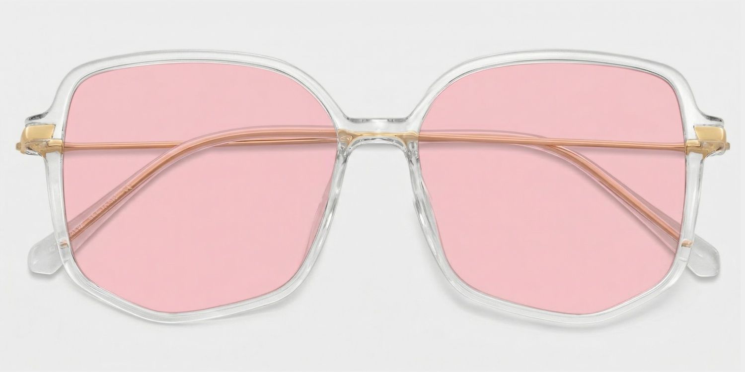 Payton Geometric Style Clear Frame Sunglasses | ZEELOOL1
