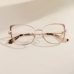 Tessa Khaki Gold Cat eye Glasses0