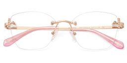 Jaxon Rose Gold Rectangle Glasses2
