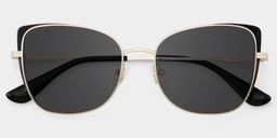 Tessa Black Gold Cat eye Sunglasses1