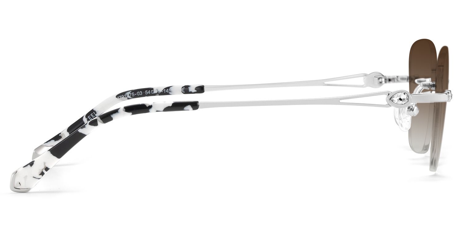 Seth Rectangle Silver Prescription Sunglasses | ZEELOOL3