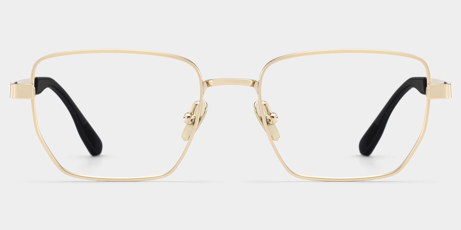 Jameson Gold Frame Prescription Glasses with Geometric Shape | ZEELOOL3