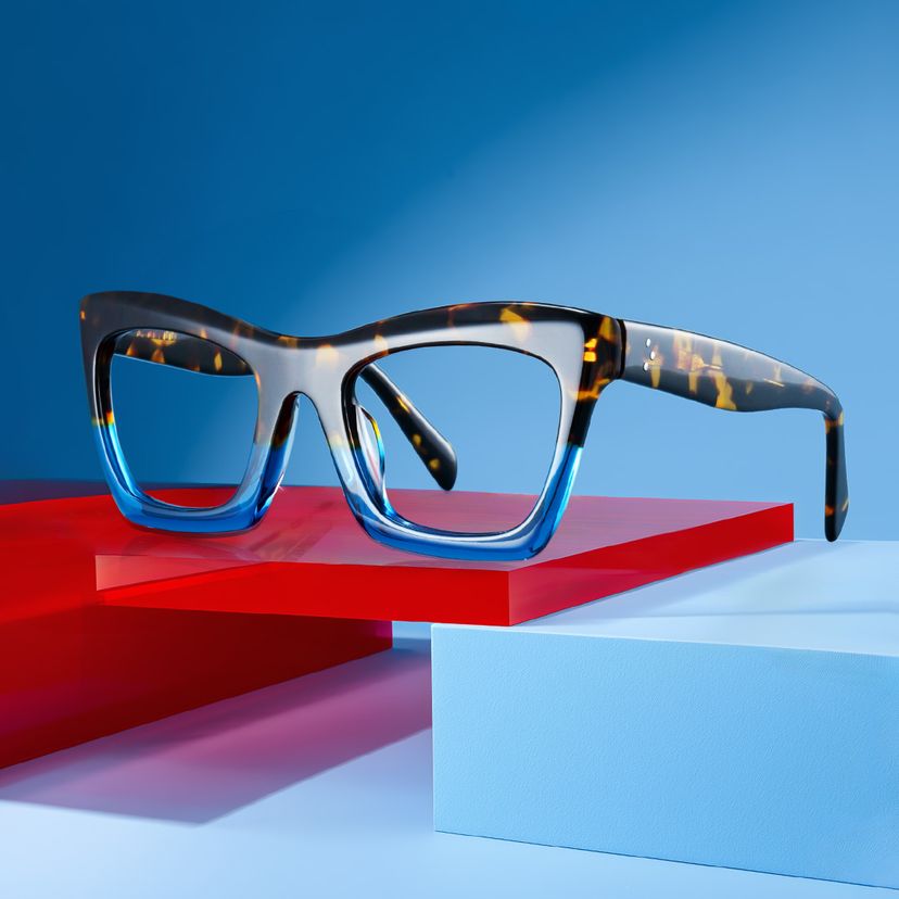 Benitez Blue Rectangle Glasses