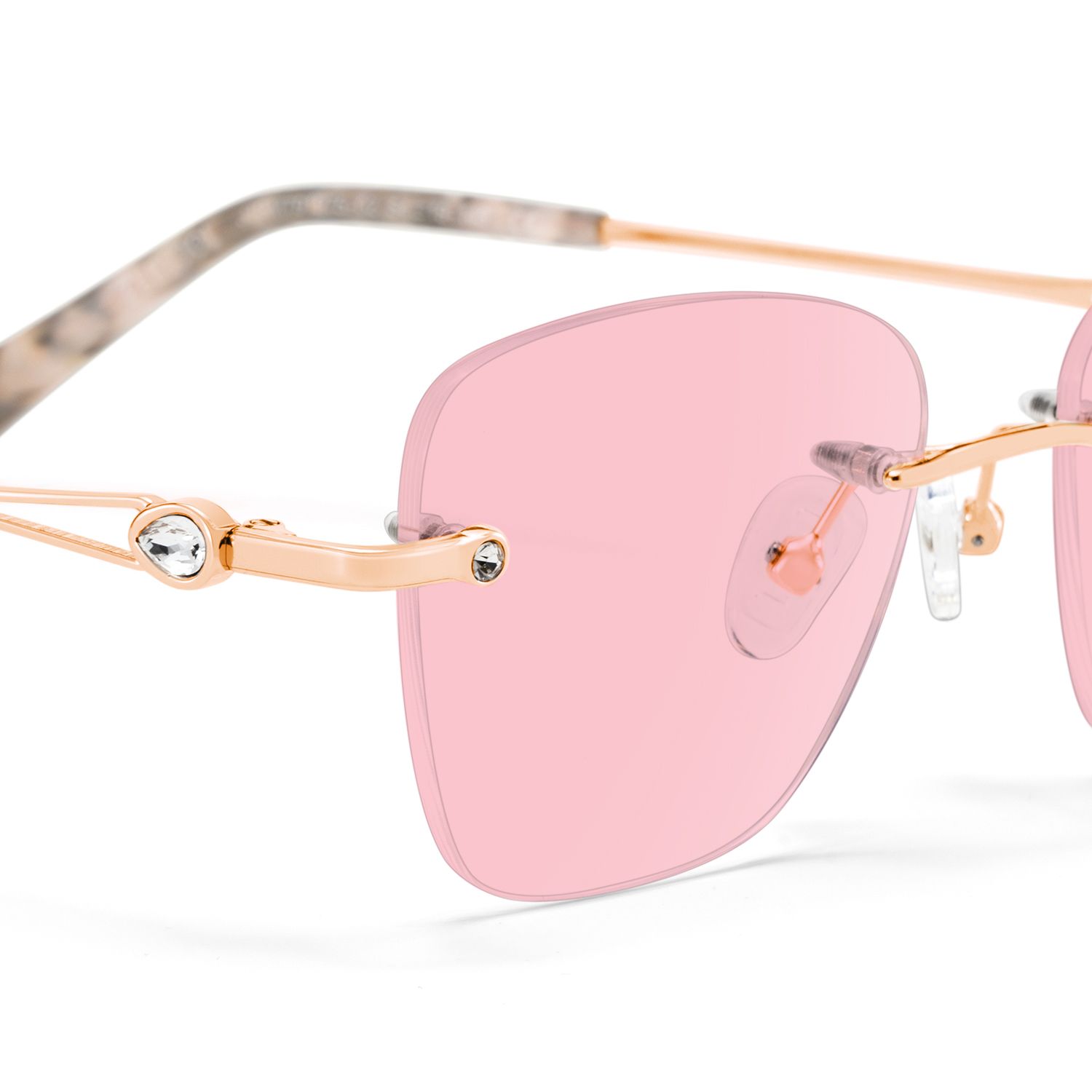 Seth Rectangle Rose Gold Frame Sunglasses Online Sale | ZEELOOL4