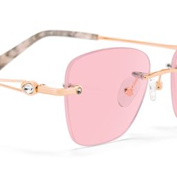 Seth Rose Gold Rectangle Sunglasses4