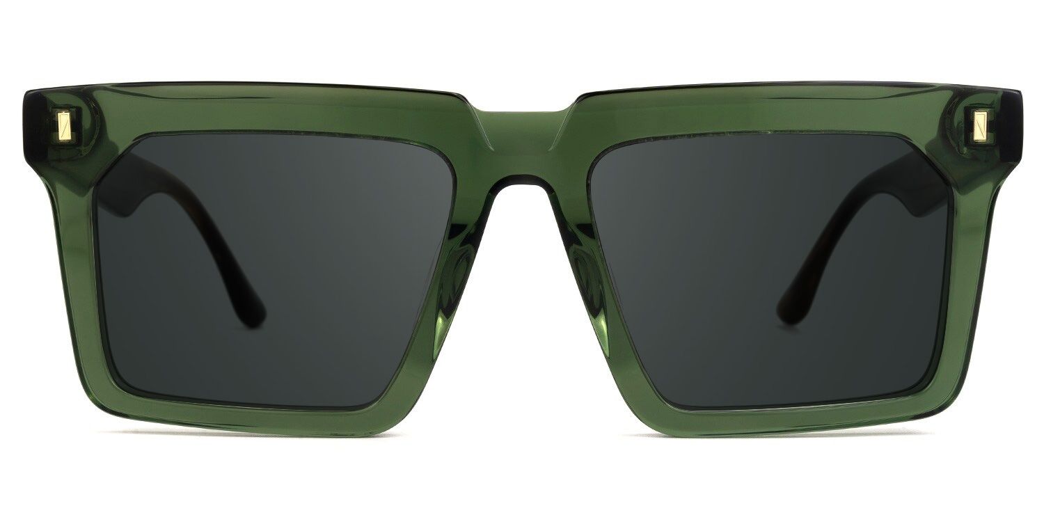 Moreland Rectangle Green Prescription Sunglasses | ZEELOOL0