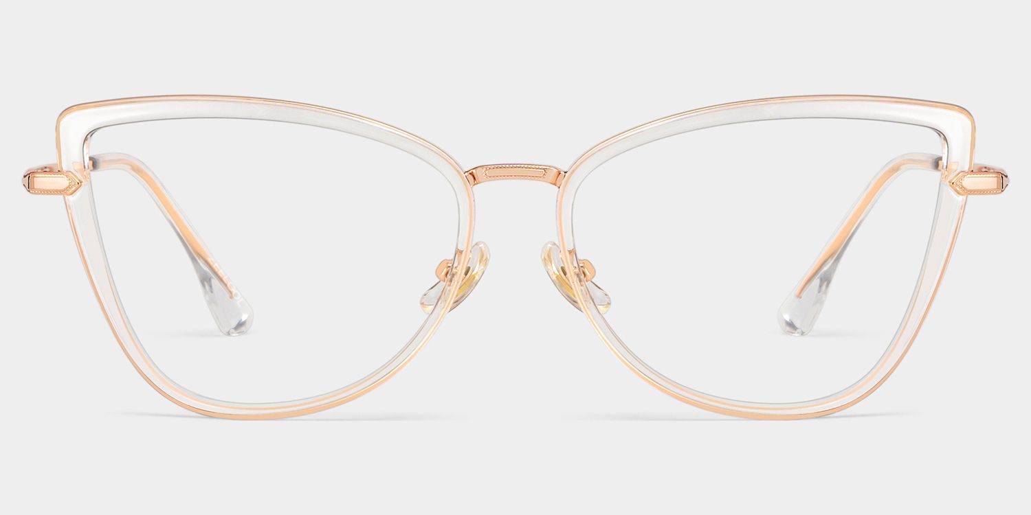 Cat eye Clear Eyeglasses- Sloane Mixed Frame Glasses1