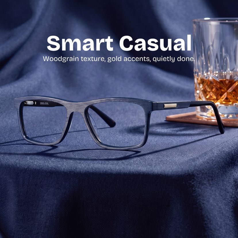 Daniel Dark Blue Rectangle Glasses