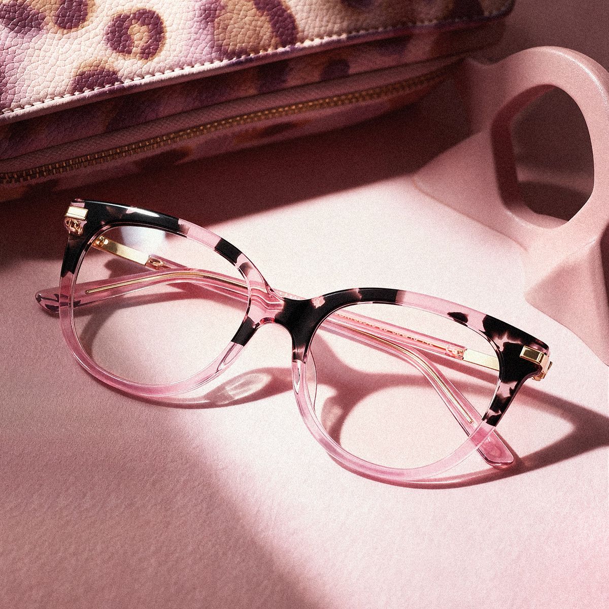Round Pink Tortoise Glasses0
