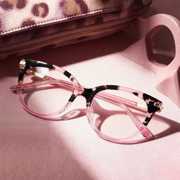Mailyn Pink Tortoise Round Glasses0