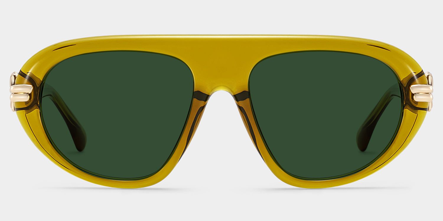 Aveline Mixed Green Aviator Frame Sunglasses | ZEELOOL0