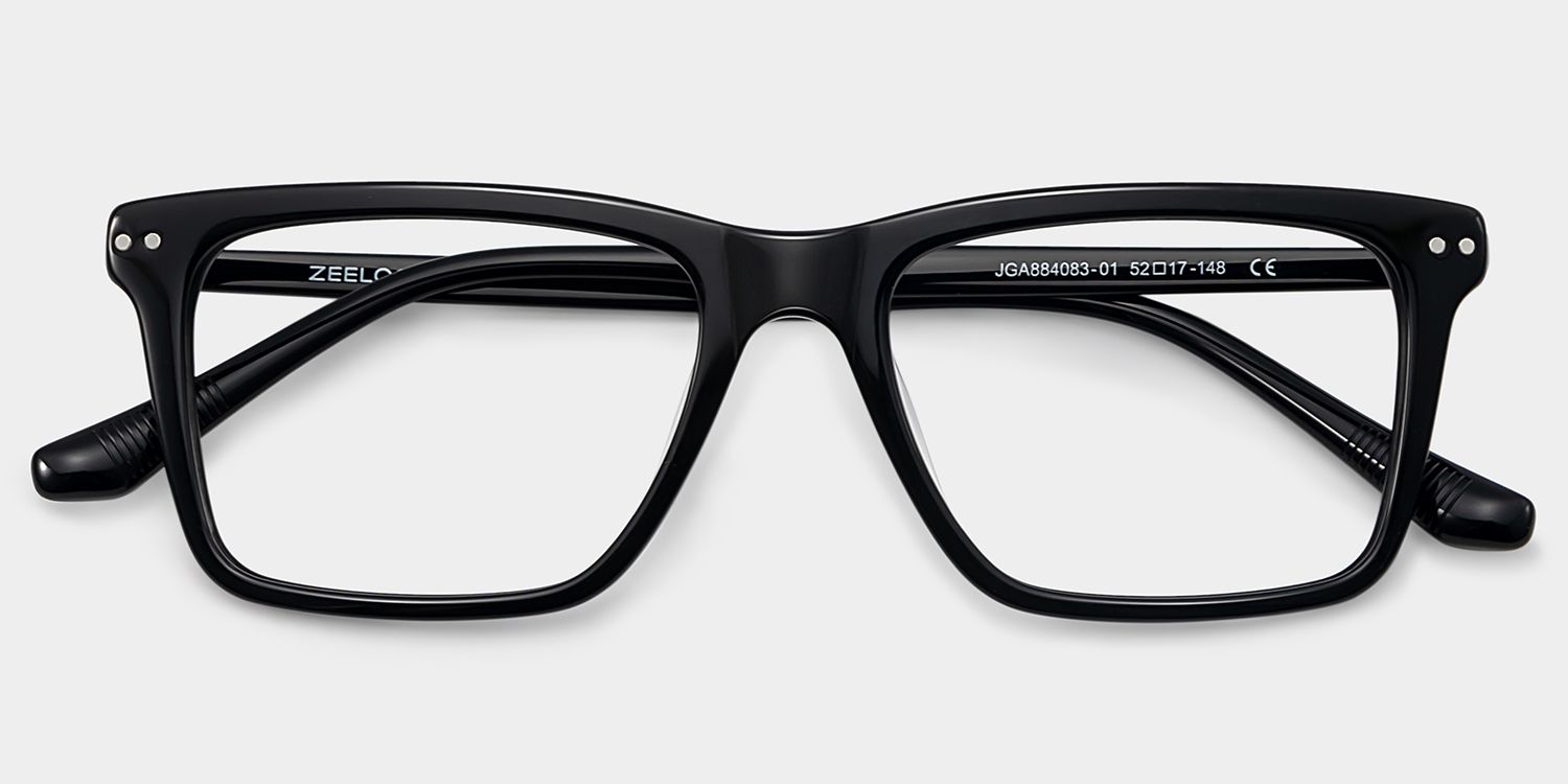 Harper Black Frame Prescription Glasses with Rectangle Shape | ZEELOOL2