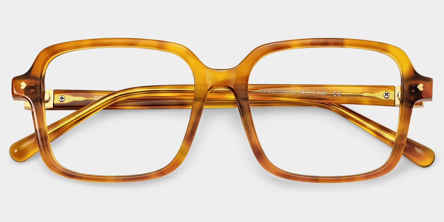 Talia Yellow Frame Glasses with Square Frame Online | ZEELOOL4